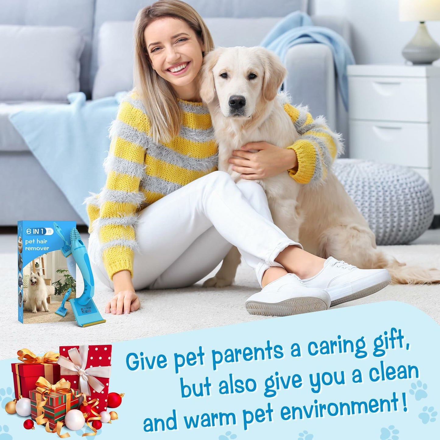 LVHATN 6IN1 Pet Hair Remover Tool for Car Rug Couch Furniture 8.27in - Lint/Hair Remover - Deal US