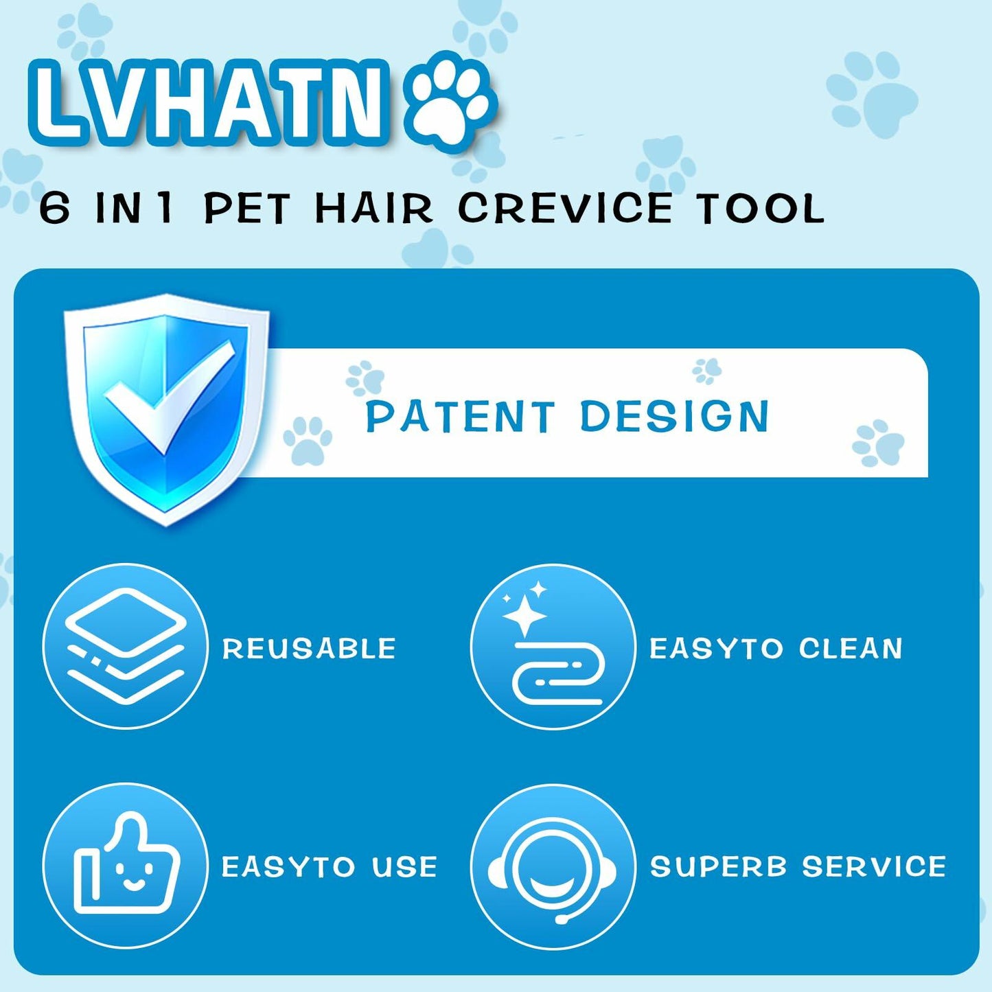 LVHATN 6IN1 Pet Hair Remover Tool for Car Rug Couch Furniture 8.27in - Lint/Hair Remover - Deal US