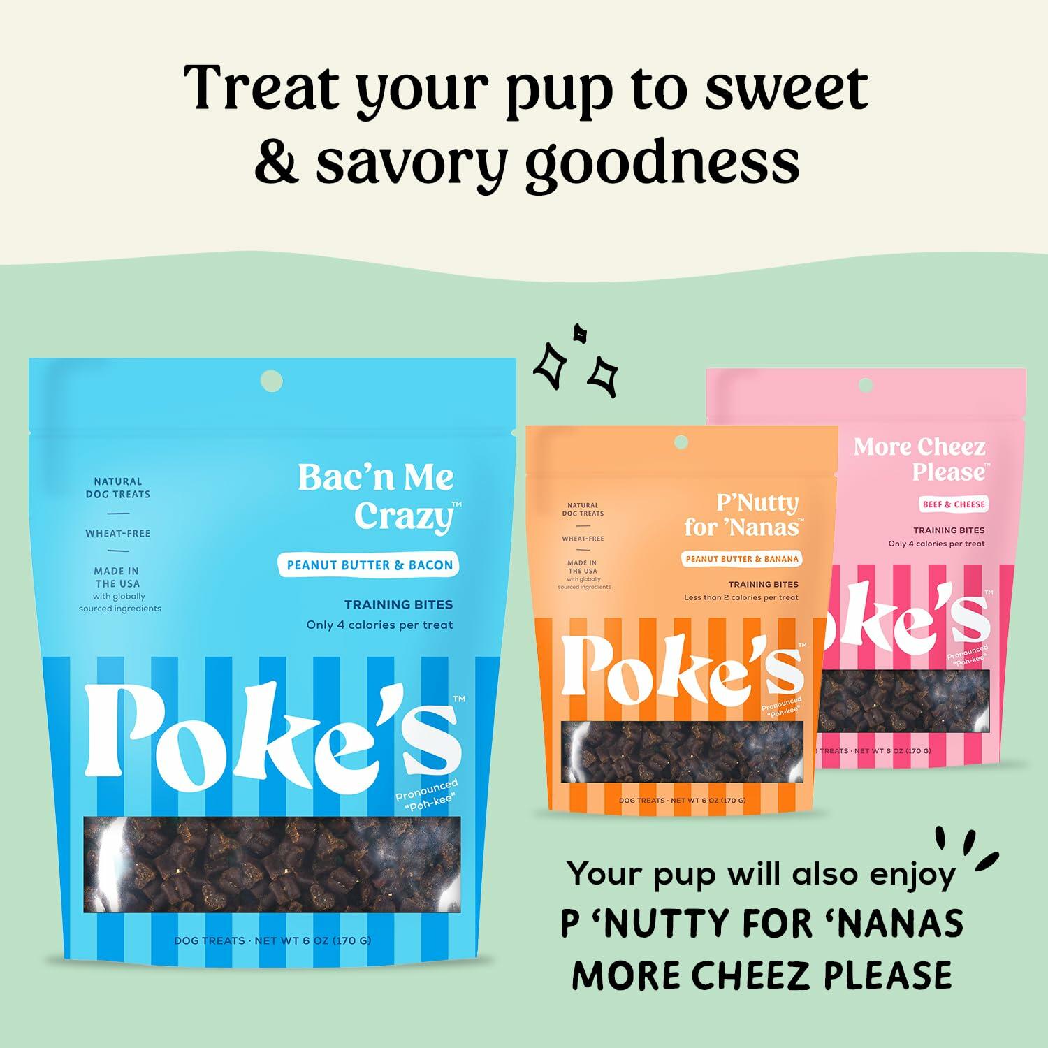 BestBy07/25 Poke's Bac'n Me Crazy Dog Treats Bacon Peanut Butter 6 oz - Dog Chews & Treats - Deal US