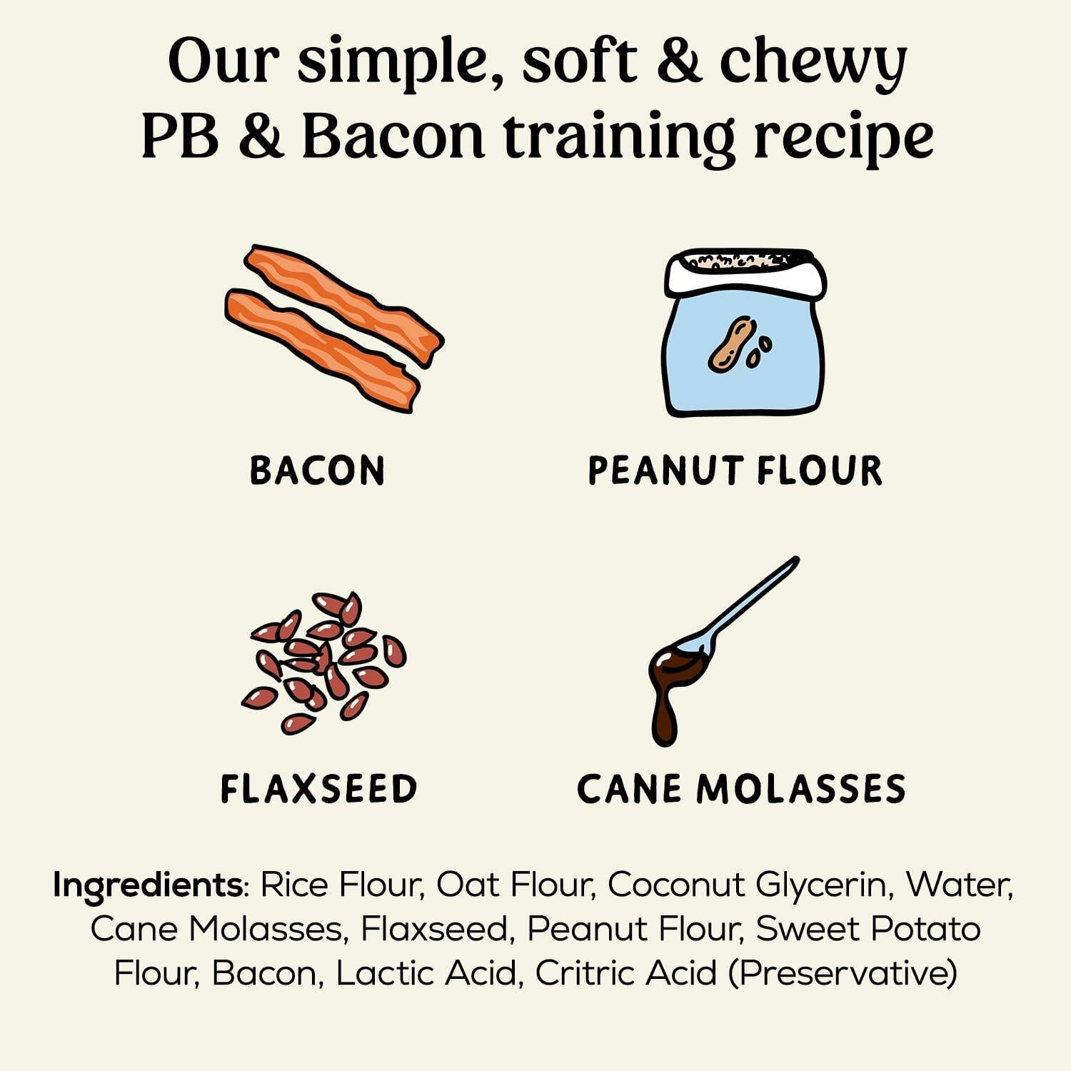 BestBy07/25 Poke's Bac'n Me Crazy Dog Treats Bacon Peanut Butter 6 oz - Dog Chews & Treats - Deal US