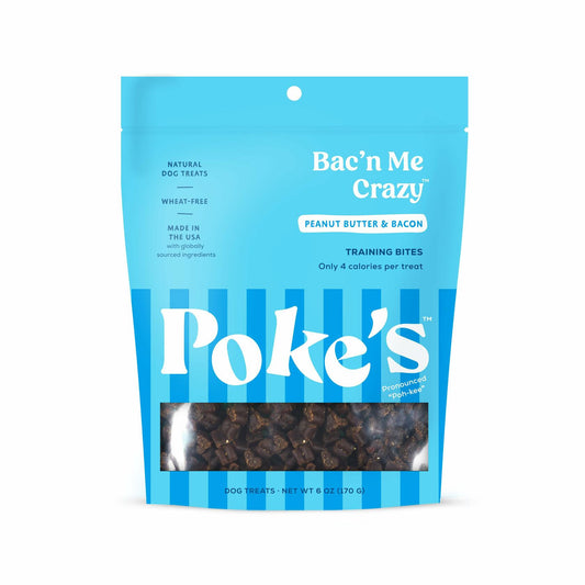BestBy07/25 Poke's Bac'n Me Crazy Dog Treats Bacon Peanut Butter 6 oz - Dog Chews & Treats - Deal US