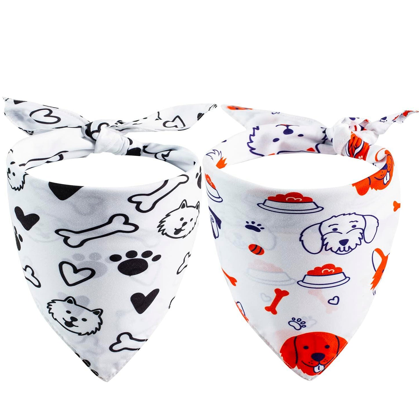 2 Pack Dog Bandanas – White Cute Birthday Pet Scarf for Dogs