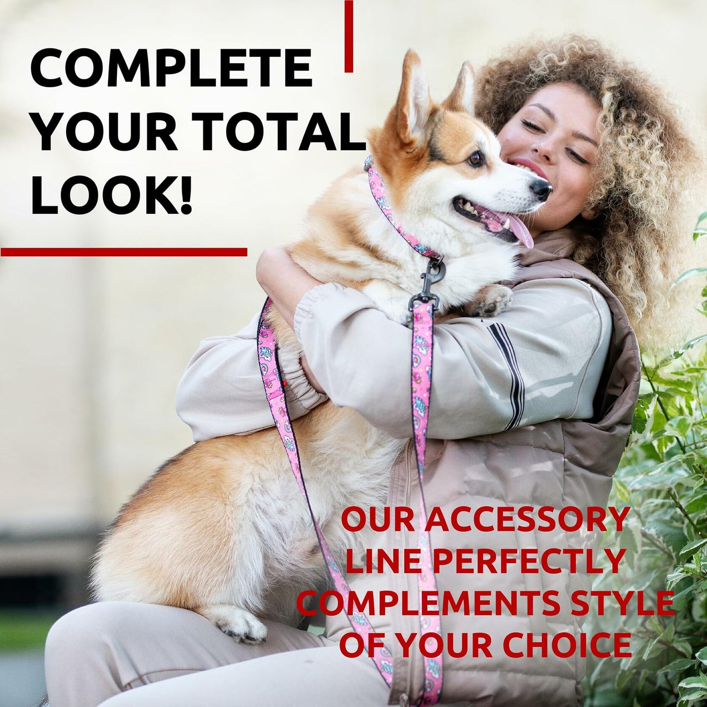 WAUDOG Nylon Dog Leash Heavy Duty 4 Ft for Small & Medium