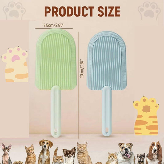 2-Pack Cat Tongue Comb – Silicone Pet Grooming Brush for