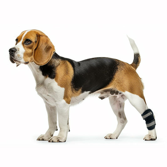 Dog Leg Brace Wrap Compression Sleeve with Metal Strips Size S