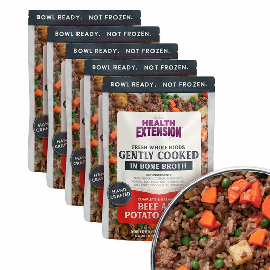 BestBy12/26 Health Extension Beef & Potato Dog Food 9oz Pouches Case of 5 - Dog Food - Deal US