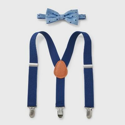 Cat & Jack Boys 2pc Suspender Set Navy Blue Adjustable Straps Size 3-8