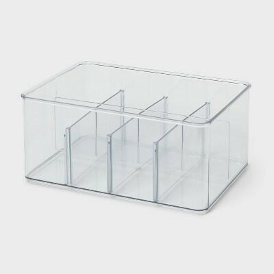 Brightroom Bin Organizer Clear 9x6x4 Inches 30% Recycled PET Material