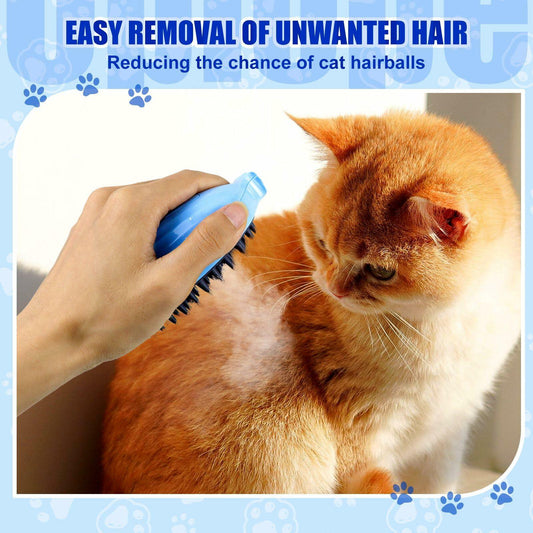 4-in-1 Steam Cat Brush for Gentle Grooming and De-Shedding