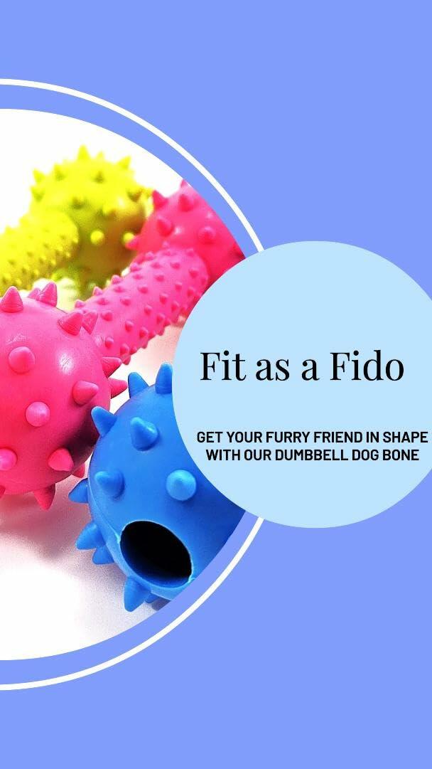 Dog Chew Toy Dumbbell Durable Rubber Lime Green