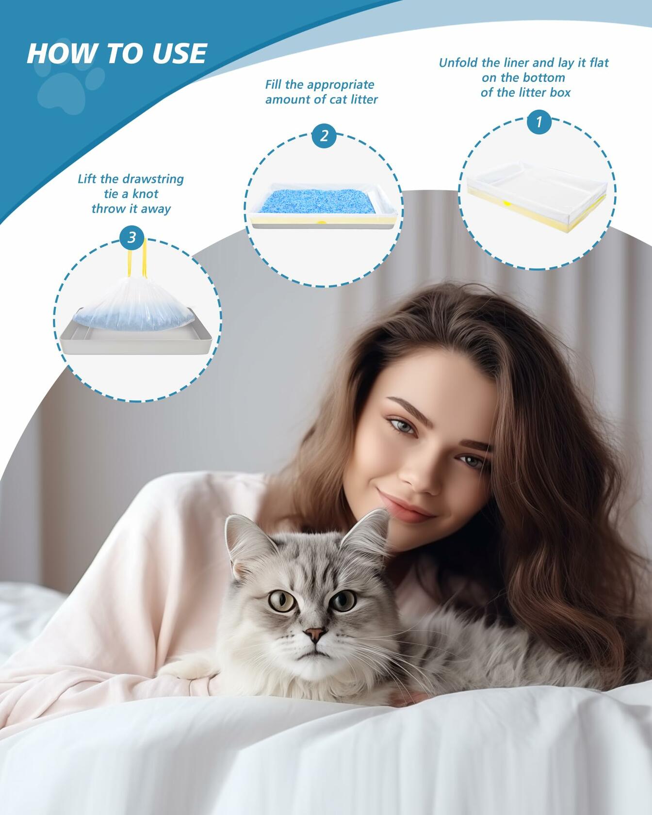 Cat Litter Box Liners 45ct Heavy Duty Bags