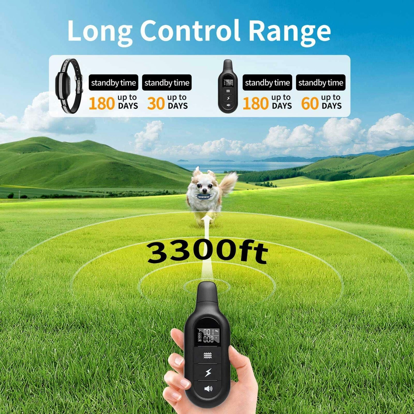 Generic Dog Shock Collar 3280FT Remote IPX8 Waterproof Beep