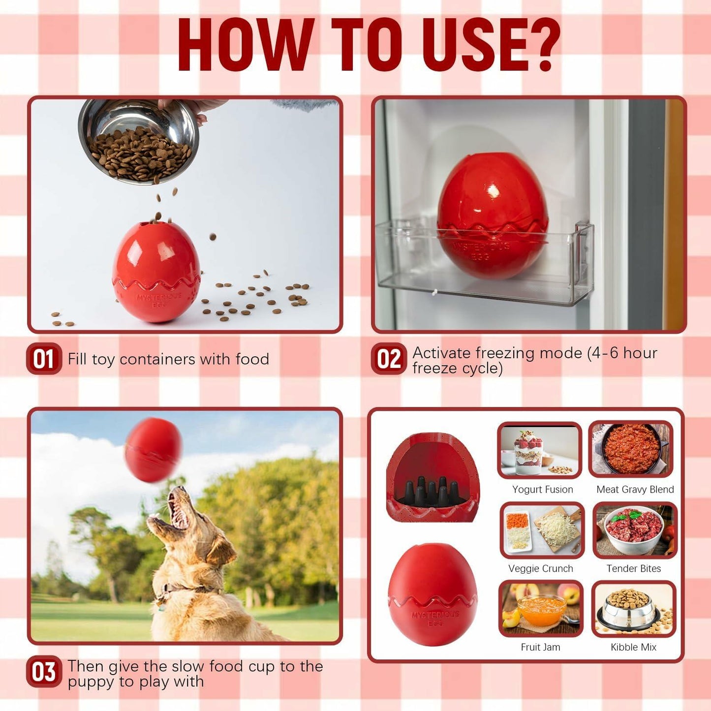 Jestrem Dog Ball Stuffable Chew Toy Treat Dispensing 4.49 Medium