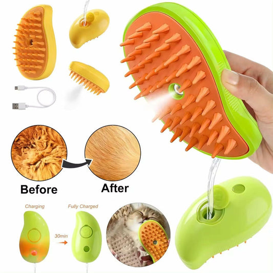 Deal US Pet Steam Brush for Dog and Cat Grooming Shedding