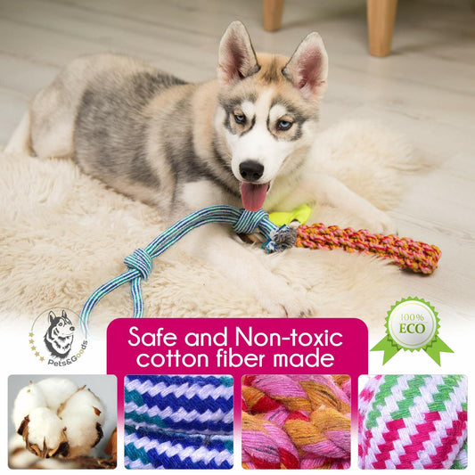 PetsGoods Rope Dog Toys 13-Pack Durable Cotton Chew Tug Toys