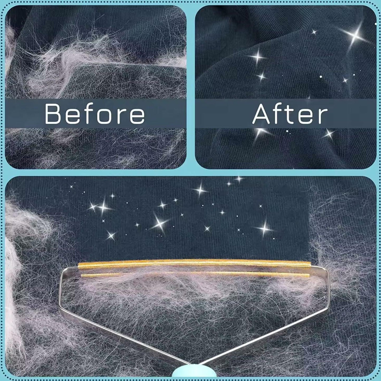 Deal US Copper Pet Hair Remover Brush for Couch and Bed