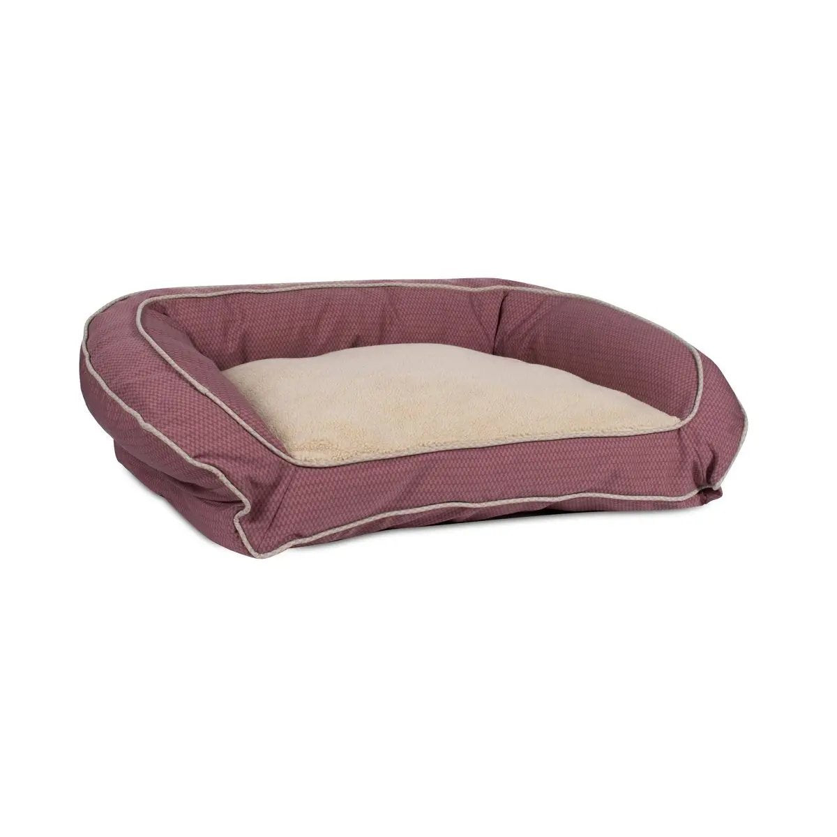 K9 Outdoors rectangle orthopedic bolster pet bed for dogs in burgundy with soft inner cushion
