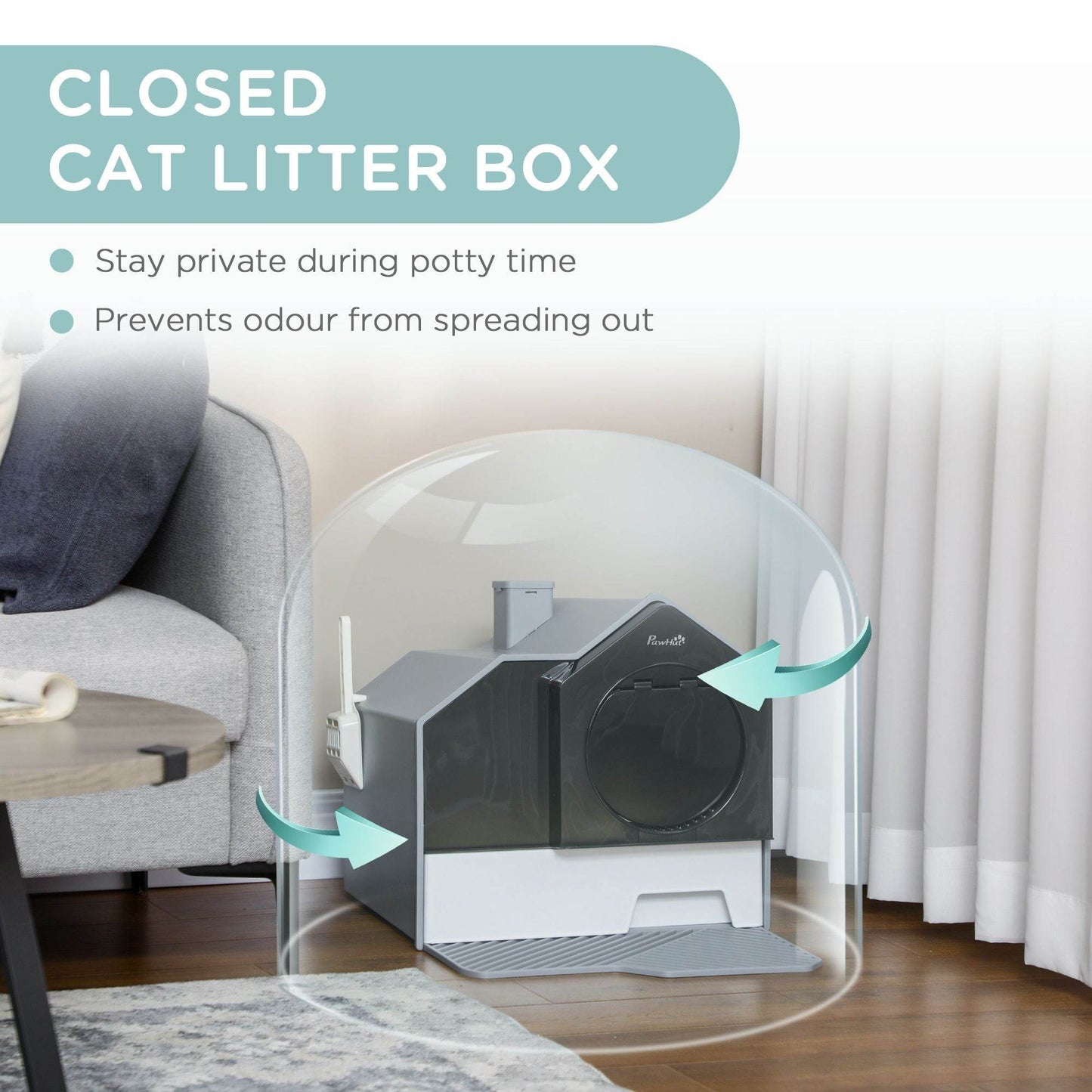 Purrfect Pet Kingdom Hidden Cat Litter Box with Particle Catching Mat Purrfect Pet Kingdom