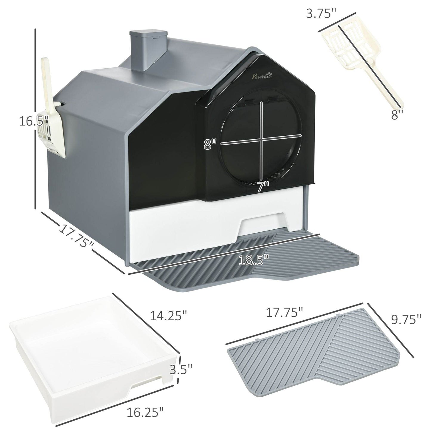 Purrfect Pet Kingdom Hidden Cat Litter Box with Particle Catching Mat Purrfect Pet Kingdom