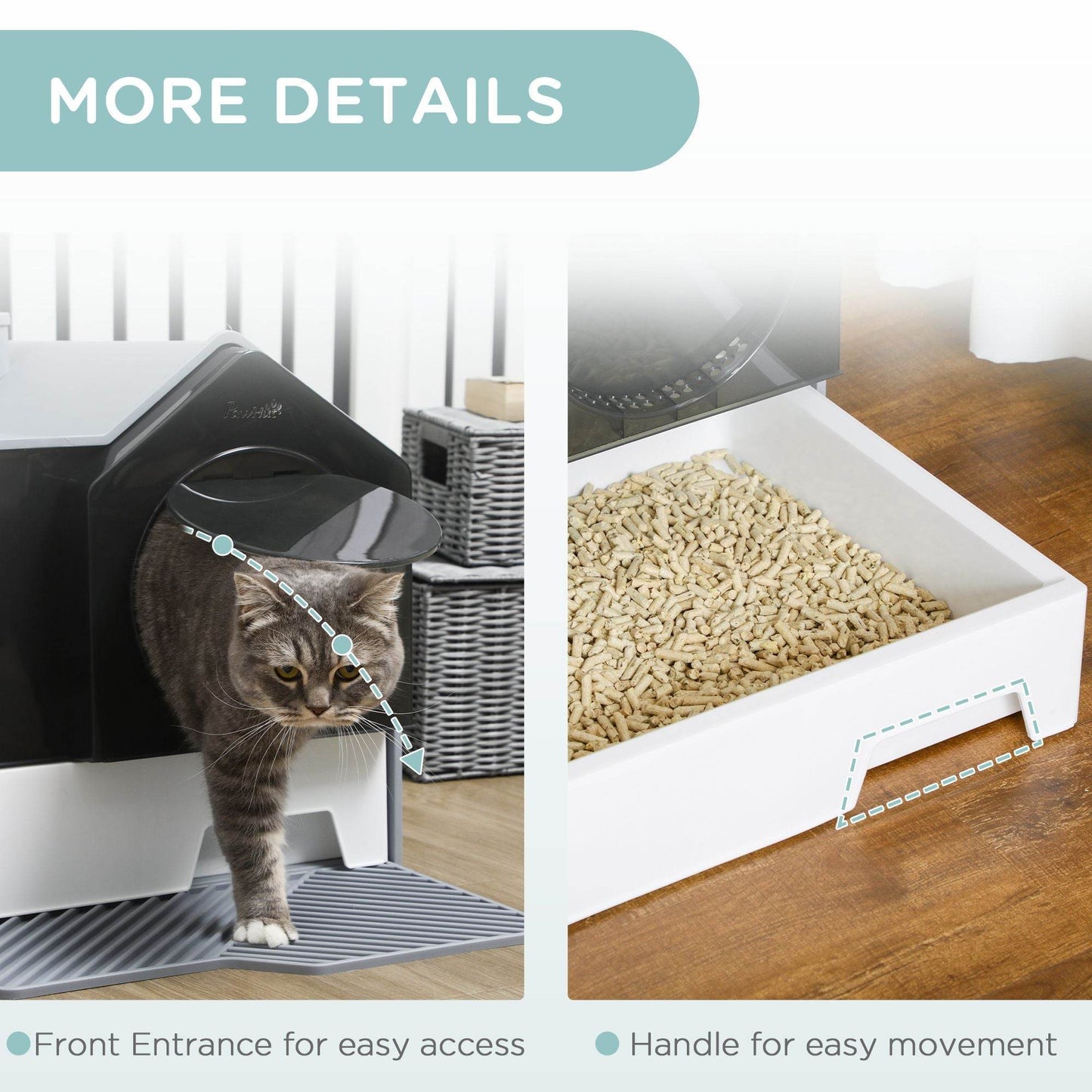 Purrfect Pet Kingdom Hidden Cat Litter Box with Particle Catching Mat Purrfect Pet Kingdom