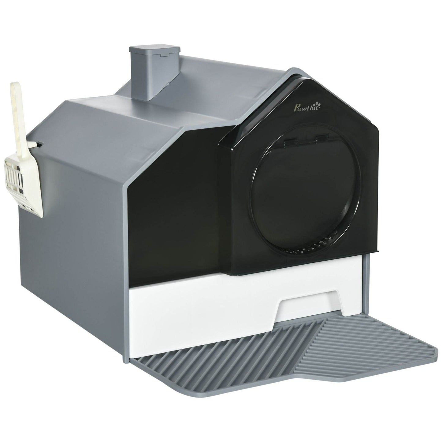 Purrfect Pet Kingdom Hidden Cat Litter Box with Particle Catching Mat Gray Purrfect Pet Kingdom
