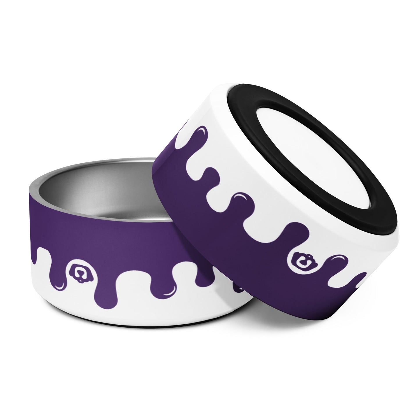 Pawcasso Purple Yam Paint Drip 32oz Dog Bowl - Dog Bowls & Feeders - Wuforia