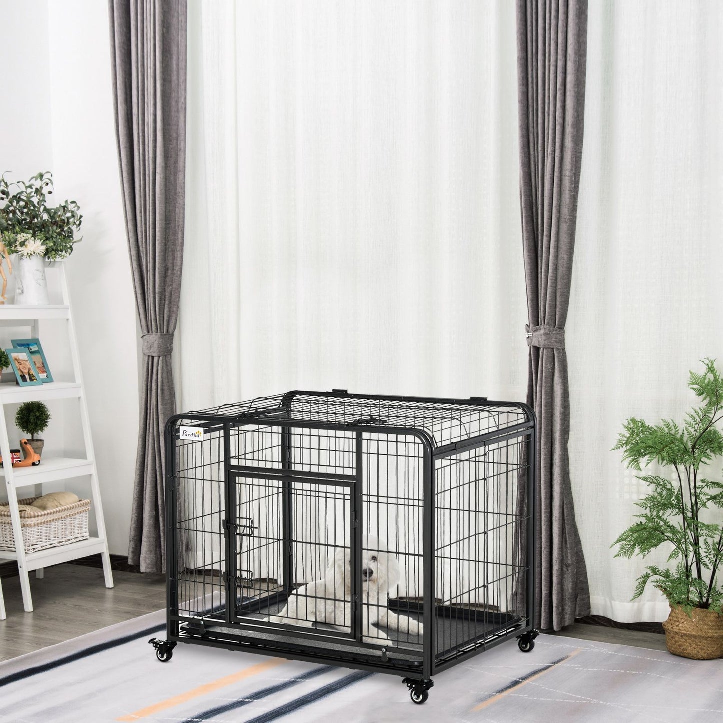 Purrfect Pet Kingdom Foldable Metal Dog Kennel 37 Inch Purrfect Pet Kingdom