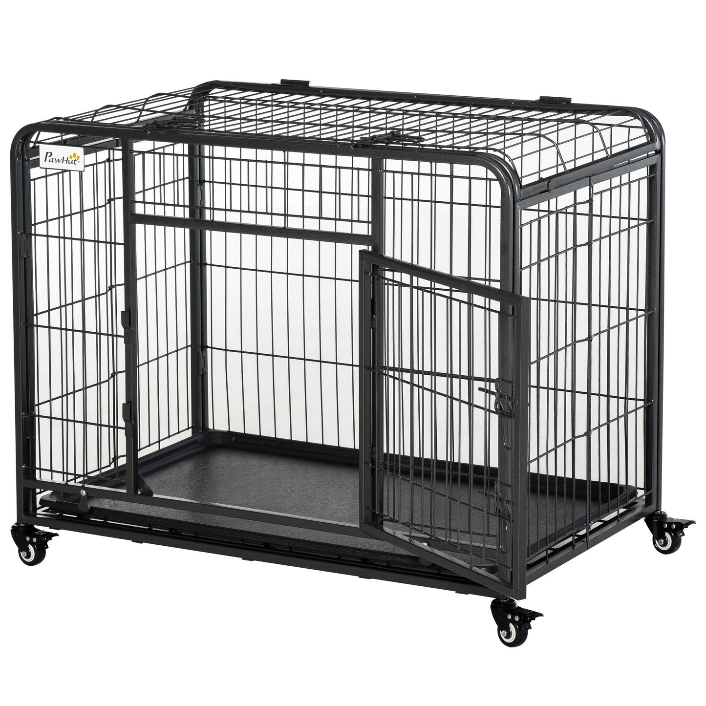 Purrfect Pet Kingdom Foldable Metal Dog Kennel 37 Inch as Pic Purrfect Pet Kingdom