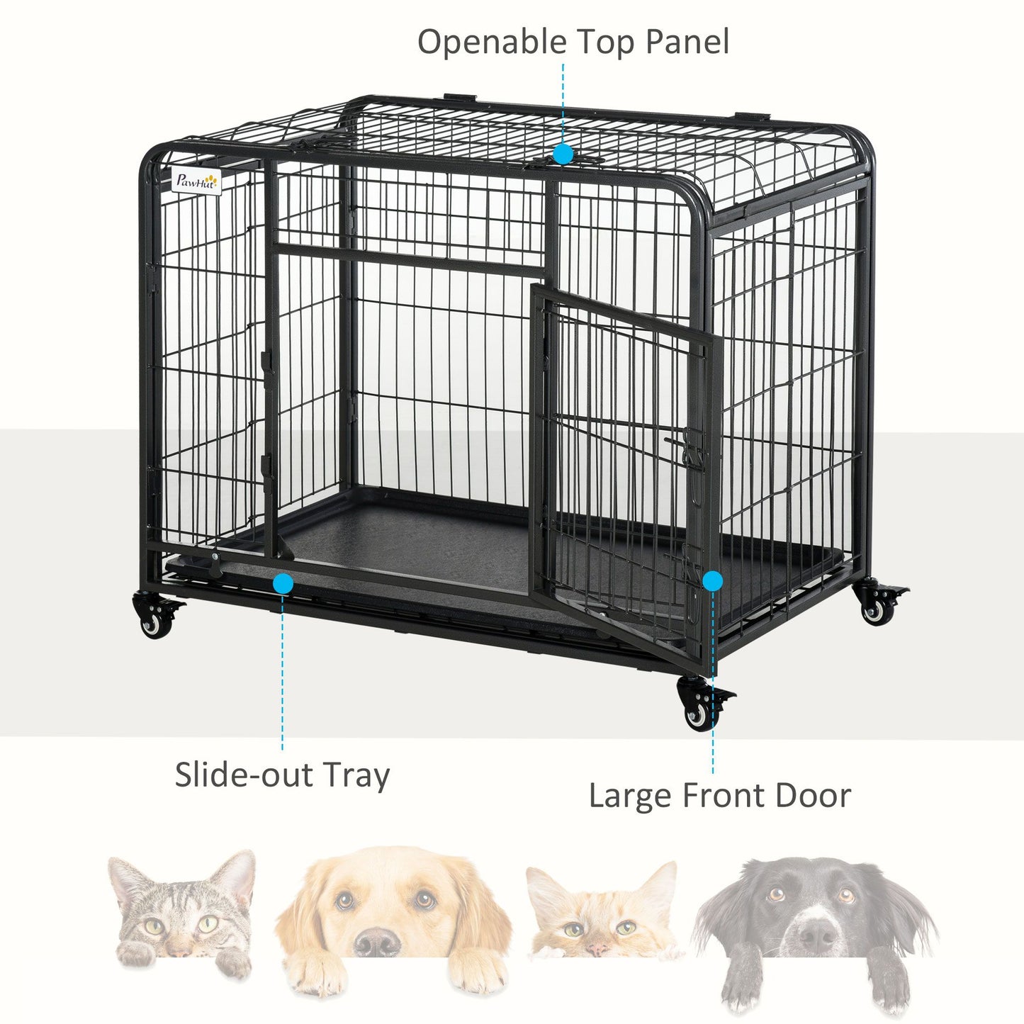 Purrfect Pet Kingdom Foldable Metal Dog Kennel 37 Inch Purrfect Pet Kingdom