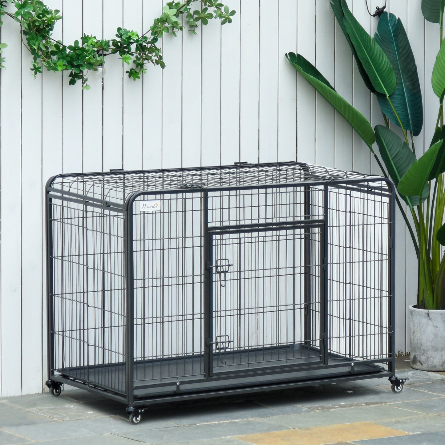 Purrfect Pet Kingdom Foldable Metal Dog Kennel 37 Inch Purrfect Pet Kingdom