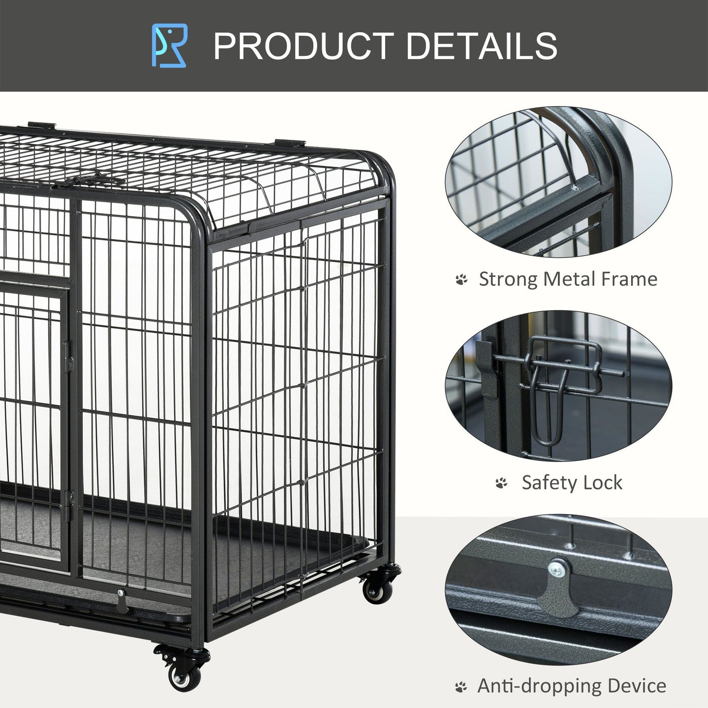 Purrfect Pet Kingdom Foldable Metal Dog Kennel 37 Inch Purrfect Pet Kingdom