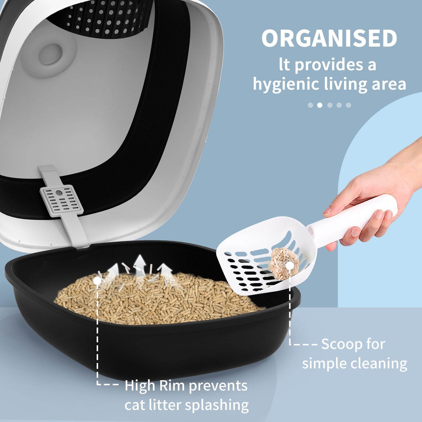 Purrfect Pet Kingdom High Sided Cat Litter Box for Odor Control Purrfect Pet Kingdom