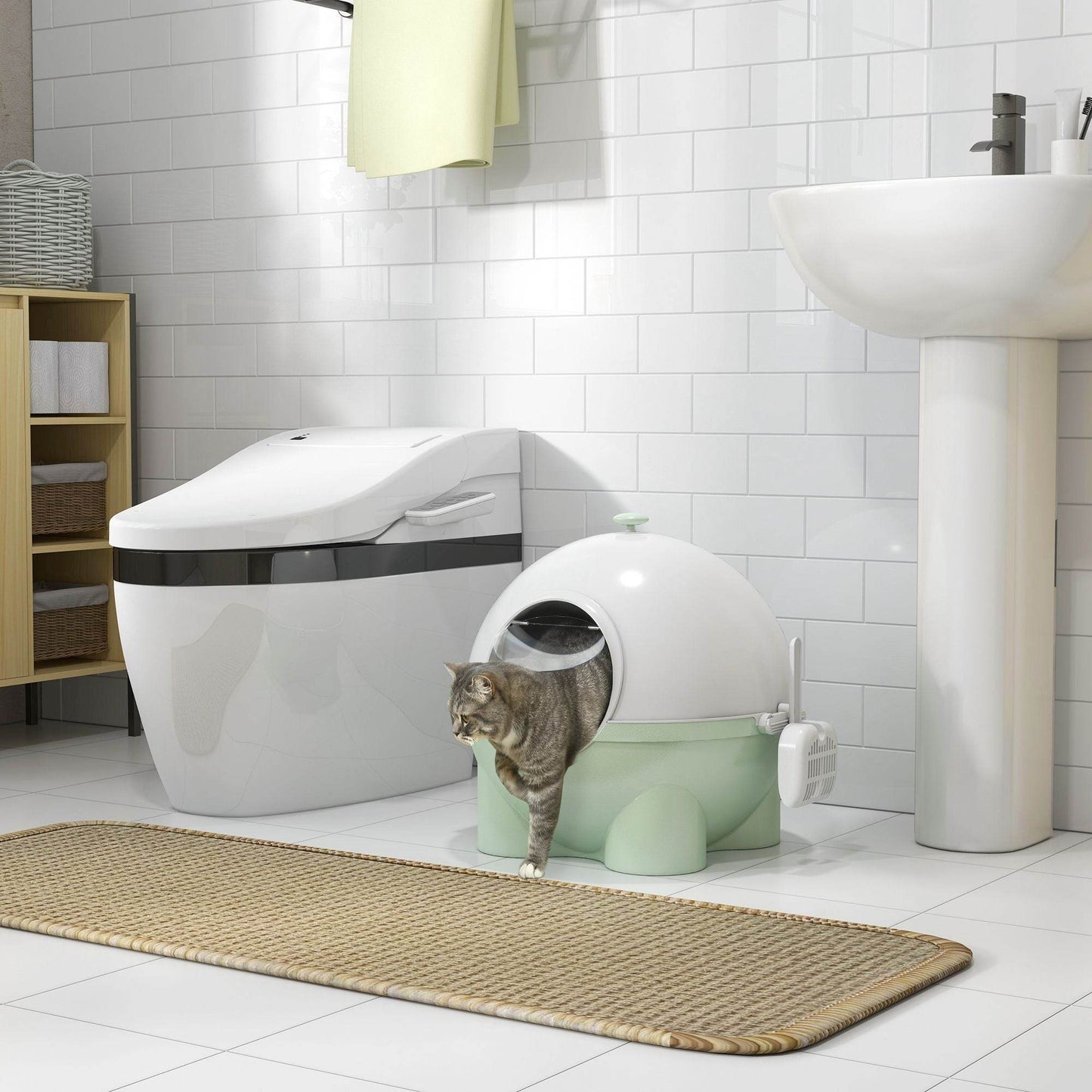 Purrfect Pet Kingdom Enclosed Cat Litter Box with Scoop 🚀 Purrfect Pet Kingdom