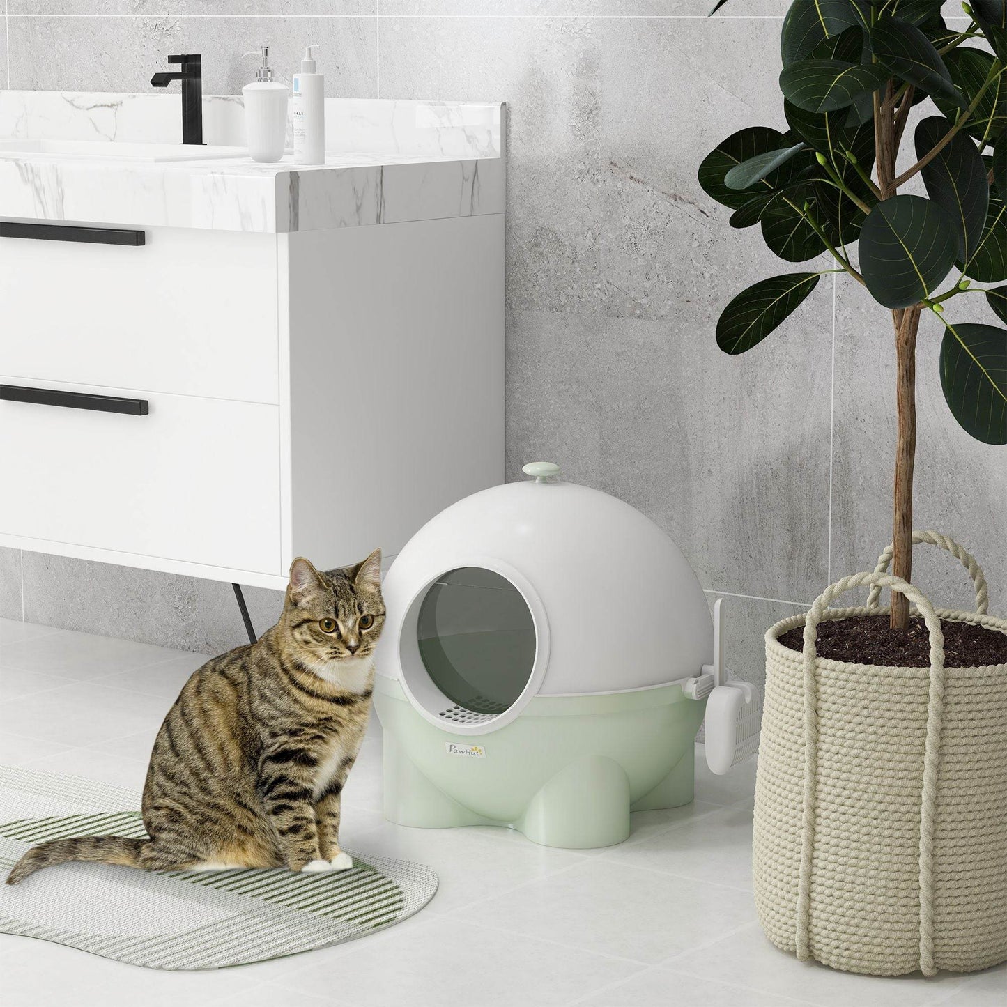 Purrfect Pet Kingdom Enclosed Cat Litter Box with Scoop 🚀 Purrfect Pet Kingdom