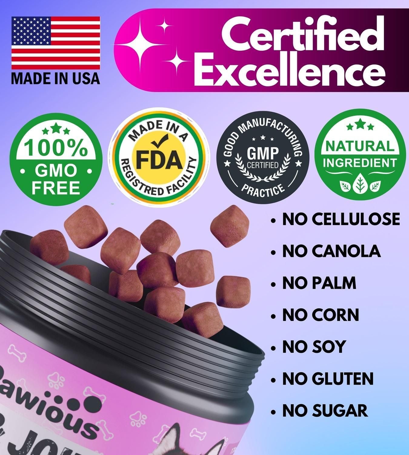Pawious Dog Multivitamin with Glucosamine for Hip & Joint Purrfect Pet Kingdom