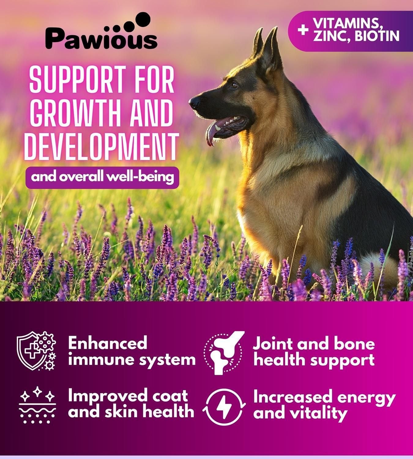 Pawious Dog Multivitamin with Glucosamine for Hip & Joint Purrfect Pet Kingdom
