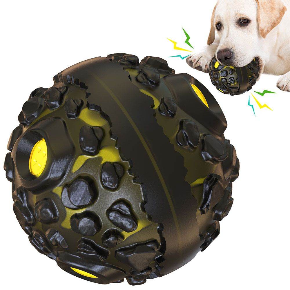 Purrfect Pet Kingdom Long-Lasting Dog Play Ball Toy China Black Yellow Purrfect Pet Kingdom
