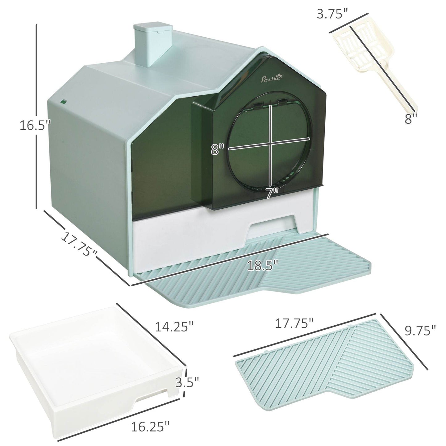 Purrfect Pet Kingdom Enclosed Cat Litter Box for Odor Control Purrfect Pet Kingdom