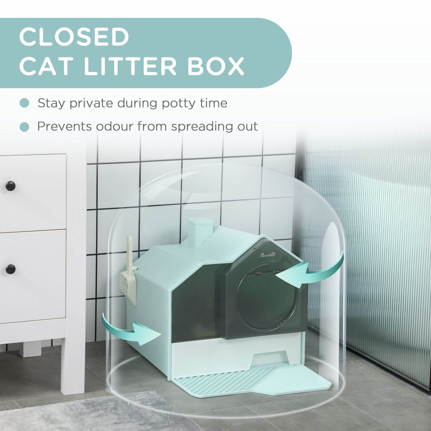 Purrfect Pet Kingdom Enclosed Cat Litter Box for Odor Control Purrfect Pet Kingdom