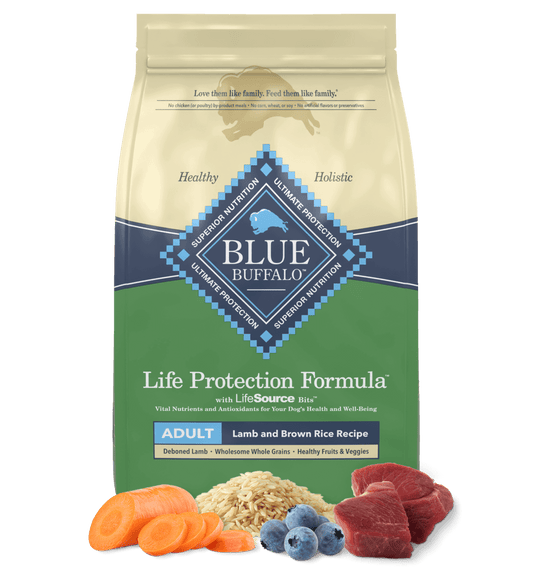 Blue Buffalo Adult Lamb and Brown Rice Dry Dog Food - Blue Buffalo Dry Dog Food - The Family Pet