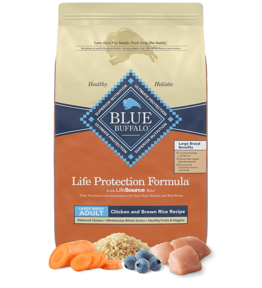 Blue Buffalo Large Breed Adult Chicken and Brown Rice Dry Dog Food - Blue Buffalo Dry Dog Food - The Family Pet