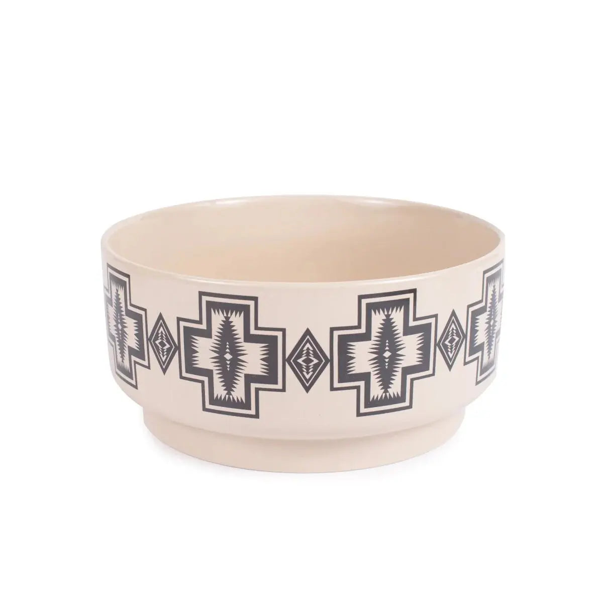 Pendleton ceramic dog bowl featuring a stylish geometric pattern for pets' dining needs