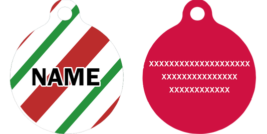 Peppermint Stick HD Dog ID Tag