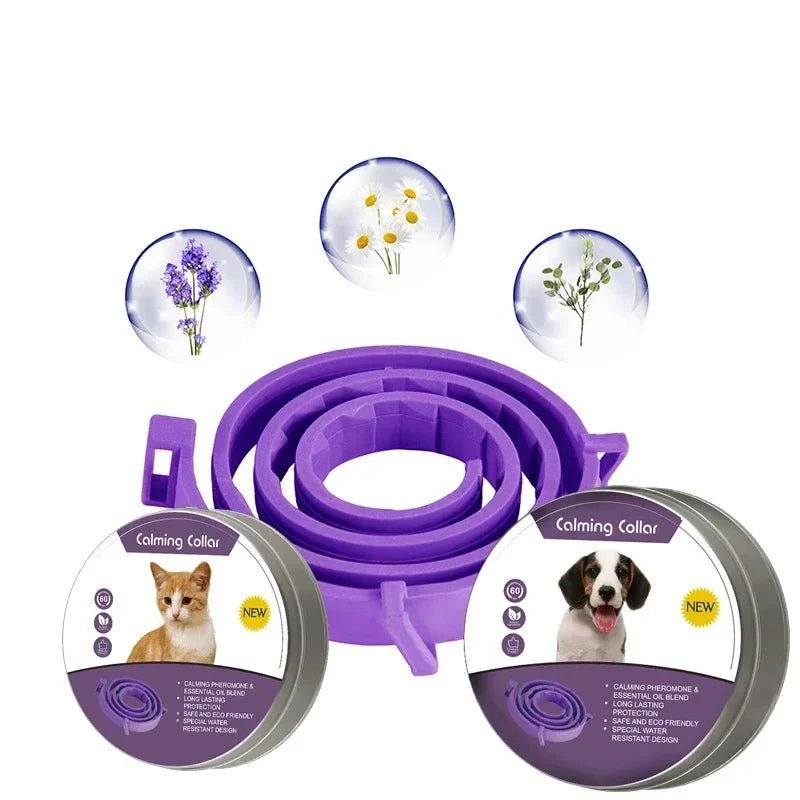 Adjustable Pet Calming Collar - Anxiety Reducing Pheromone for Lasting Relaxation