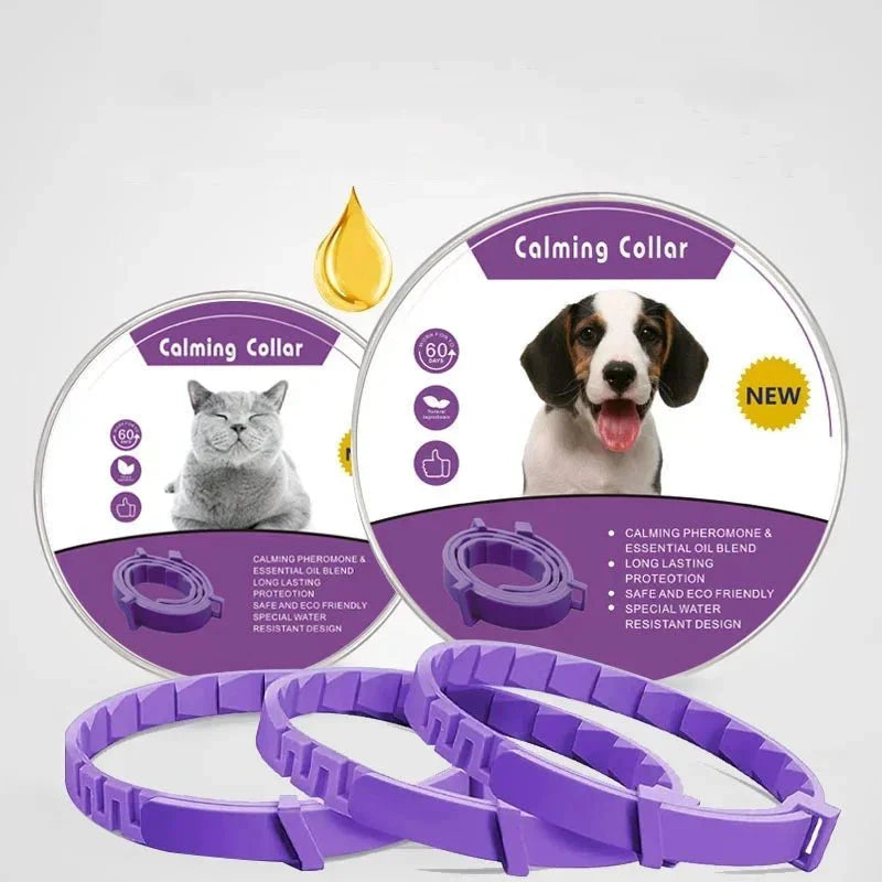 Adjustable Pet Calming Collar - Anxiety Reducing Pheromone for Lasting Relaxation