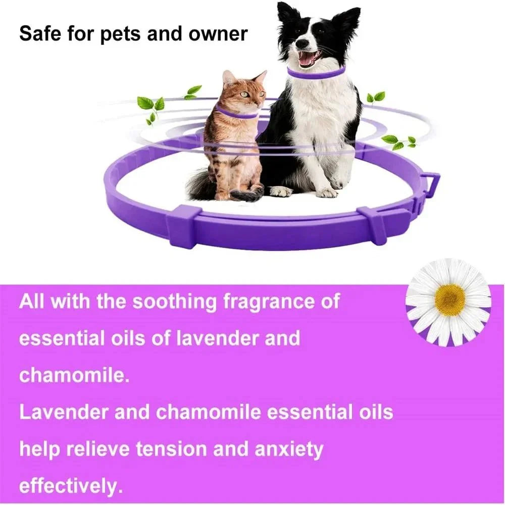 Adjustable Pet Calming Collar - Anxiety Reducing Pheromone for Lasting Relaxation