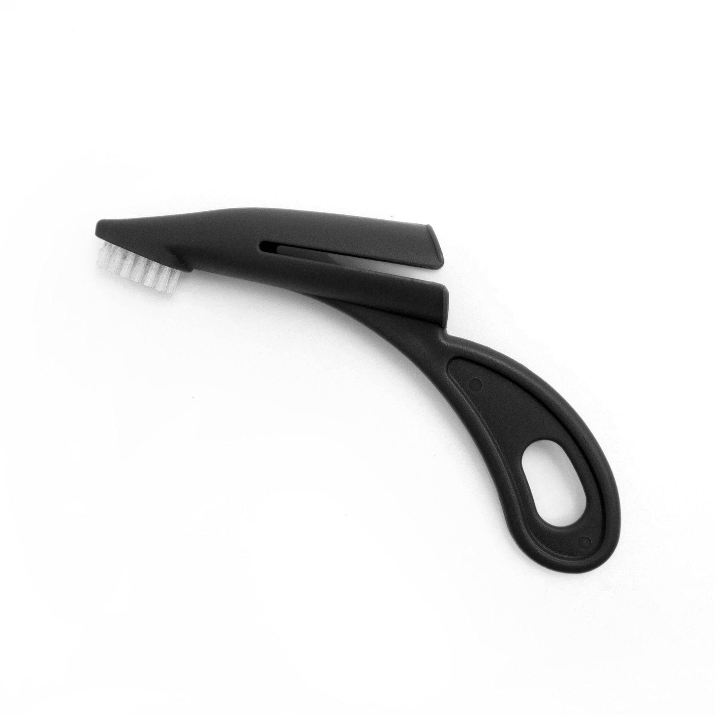 Black pet dental care grooming supplies brush with angled handle for easy cleaning