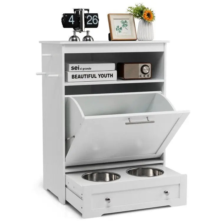 Purrfect Pet Kingdom Pet Food Bowl Stand with Hidden Compartment Purrfect Pet Kingdom