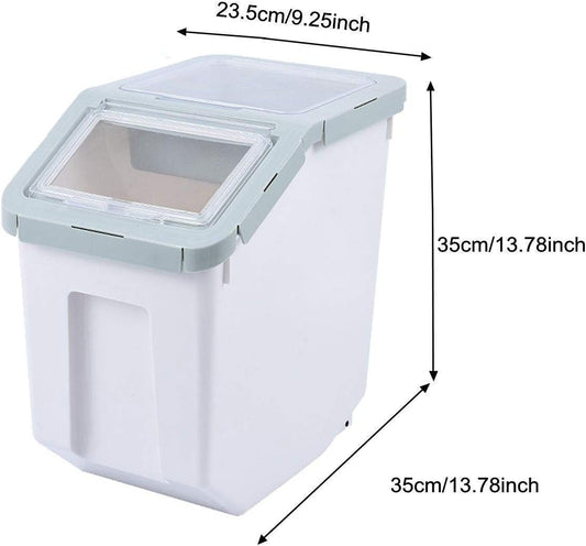 Purrfect Pet Kingdom pet food storage container for dry food with airtight lid and measurement markings