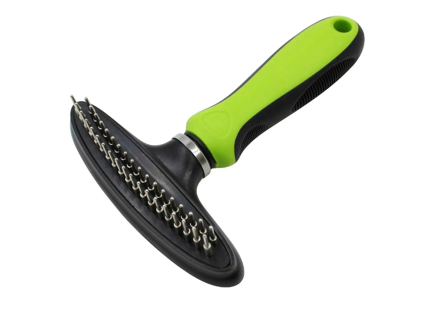 Purrfect Pet Kingdom Pet Hair Removal Comb with Ergonomic Handle Green Purrfect Pet Kingdom